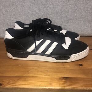Adidas Rivalry Low Shoes Mens 12 Black & White Leather OG Classic Retro 80's